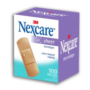 Nexcare Sheer Bandages, 72 x 25 mm, 656-100, 100's