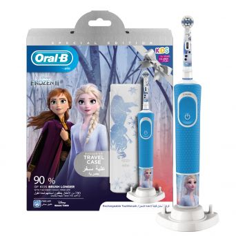 Oral-B D 100.414 2 Kids Electric Toothbrush Disney Frozen, with travel case special edition