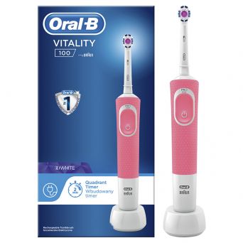 Oral B Vitality 100 Pink Rechargeable Toothbrush D 100.413.1