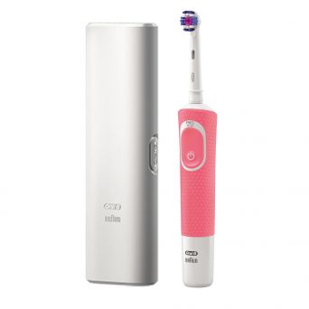 Oral B Vitality 200 Electric Rechargeable Toothbrush, with travel case, Pink