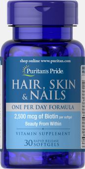 Puritan's Pride Hair, Skin & Nails Softgels 30's