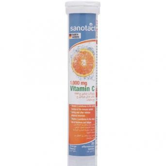 Sanotact Vitamin C 1000 mg Orange Flavour Effervescent Tablets 20’s tube – immune support supplement