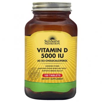Sunshine Nutrition Vitamin D 5000 Iu Vegetable Capsule 100'S