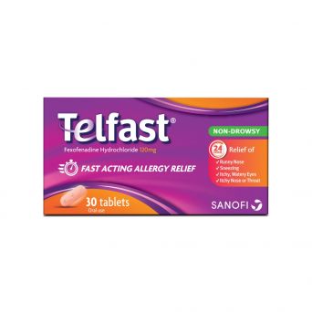 Telfast 120mg Anti-Allergy Tablets for Quick Allergy Relief 30's