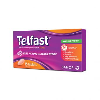 Telfast 120mg Anti-Allergy Tablets for Quick Allergy Relief 15's