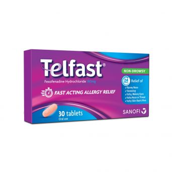 Telfast 180mg Anti-Allergy Tablets for Quick Allergy Relief 30's