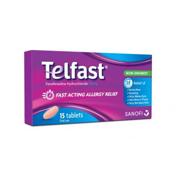 Telfast 180mg Anti-Allergy Tablets for Quick Allergy Relief 15's