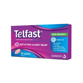 Telfast 180mg Anti-Allergy Tablets for Quick Allergy Relief 15's