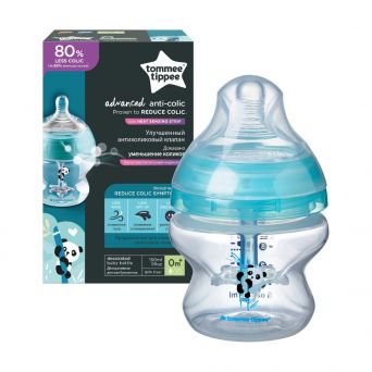 Tommee Tippee Advanced Anti-Colic Feeding Bottle, 150ml x1 - Deco