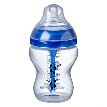 Tommee Tippee Advanced Anti-Colic Feeding Bottle, 260ml x1 - Boy