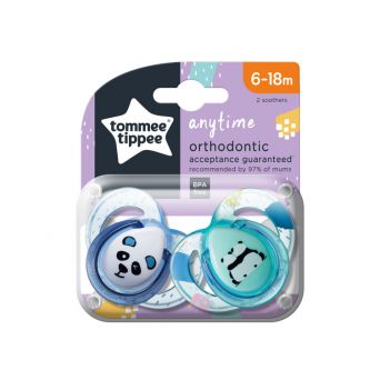 Tommee Tippee Anytime Soother, Pack of 2, (6-18 months) - (Mix)