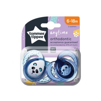 Tommee Tippee Anytime Soother, Pack of 2, (6-18 months) - (Mix)