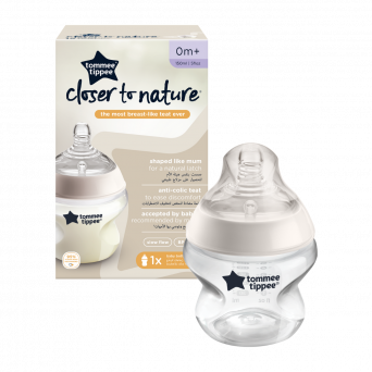 Tommee Tippee Closer to Nature Feeding Bottle, 150ml x 1 - Clear