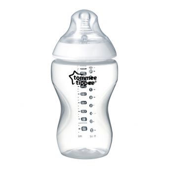 Tommee Tippee Closer to Nature Feeding Bottle, 340ml x 1 -Clear