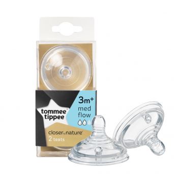 Tommee Tippee Closer To Nature Med Flow Teats 3M+ 2'S