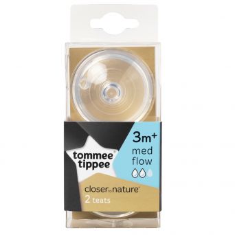 Tommee Tippee Closer To Nature Med Flow Teats 3M+ 2'S