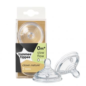 Tommee Tippee Closer To Nature Slow Flow Teats 0M+ 2'S