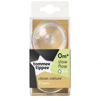 Tommee Tippee Closer To Nature Slow Flow Teats 0M+ 2'S