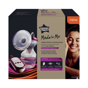 Tommee Tippee Made for Me Electric Breast Pump, very quiet USB rechargeable & portable unit with Massage & express modes