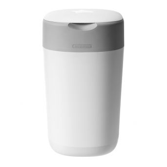 Tommee Tippee Twist and Click Advanced Nappy Bin, Eco-Friendlier System, Includes 1x Refill Cassette with Sustainably Sourced Antibacterial GREENFILM, White