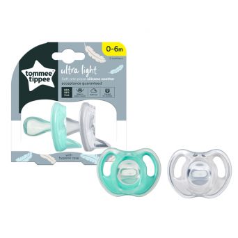 Tommee Tippee Ultra-Light Silicone Soother 0-6m, Pack of 2