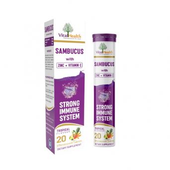 Vital Health Sambucus With Zinc + Vitamin C Tropical Effervescent Tablet 20'S