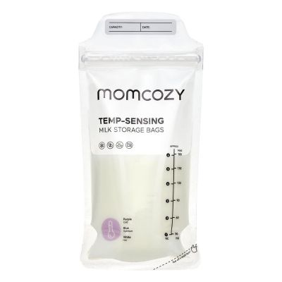 Momcozy - Temp-Sensing Breast Milk Storage Bags, 177 ml / 6 oz, Pack of 50