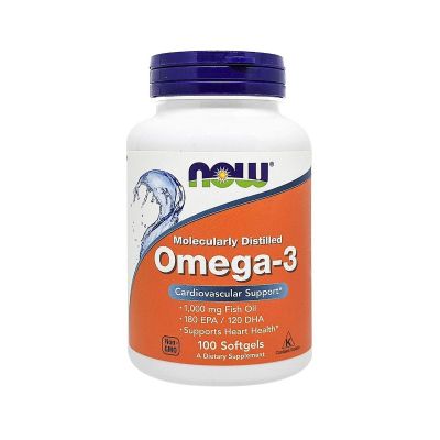 Now Omega-3 1000mg, Molecularly Distilled 100 Softgels