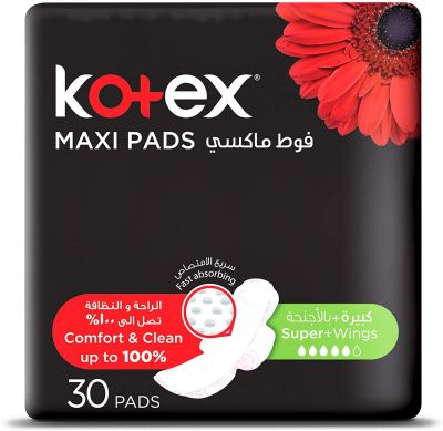 Kotex Maxi Pads Super with Wings 30 Sanitary Pads