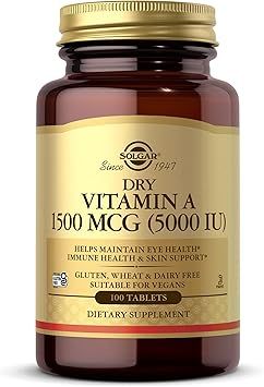 Solgar Dry Vitamin A 1500 Mcg (5000 Iu) 100 Tablets