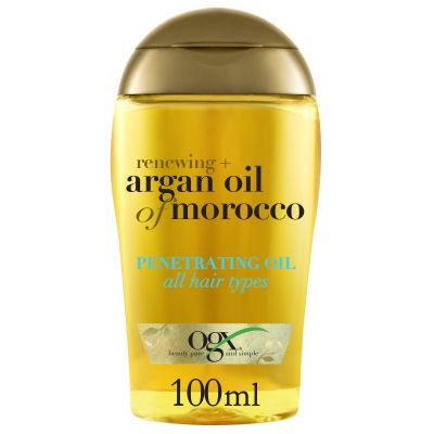 Ogx, Hair Oil, Renewing+ Argan Oil Of Morocco, Penetrating Oil, All Hair Types, 100ml