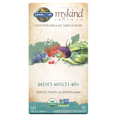 Garden of Life Mykind Organics Whole Food Multivitamin For Men 40+, 60 Tablets