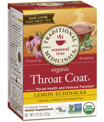 Traditional Medicinals Throat Coat Lemon Echinacea 16 Teabags