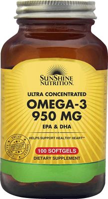 Sunshine Nutrition Ultra Concentrated Omega-3 950 mg Epa & Dha Softgel 100's