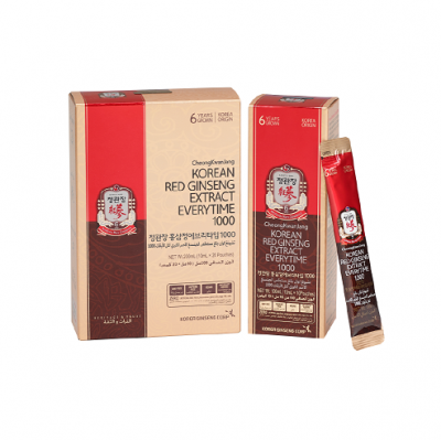 Cheongkwanjang Korean Red Ginseng Extract Everytime 1000 10ml X 20 Pouches