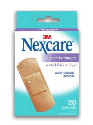Nexcare Sheer Bandages, 72 x 25 mm, 656-20, 20's