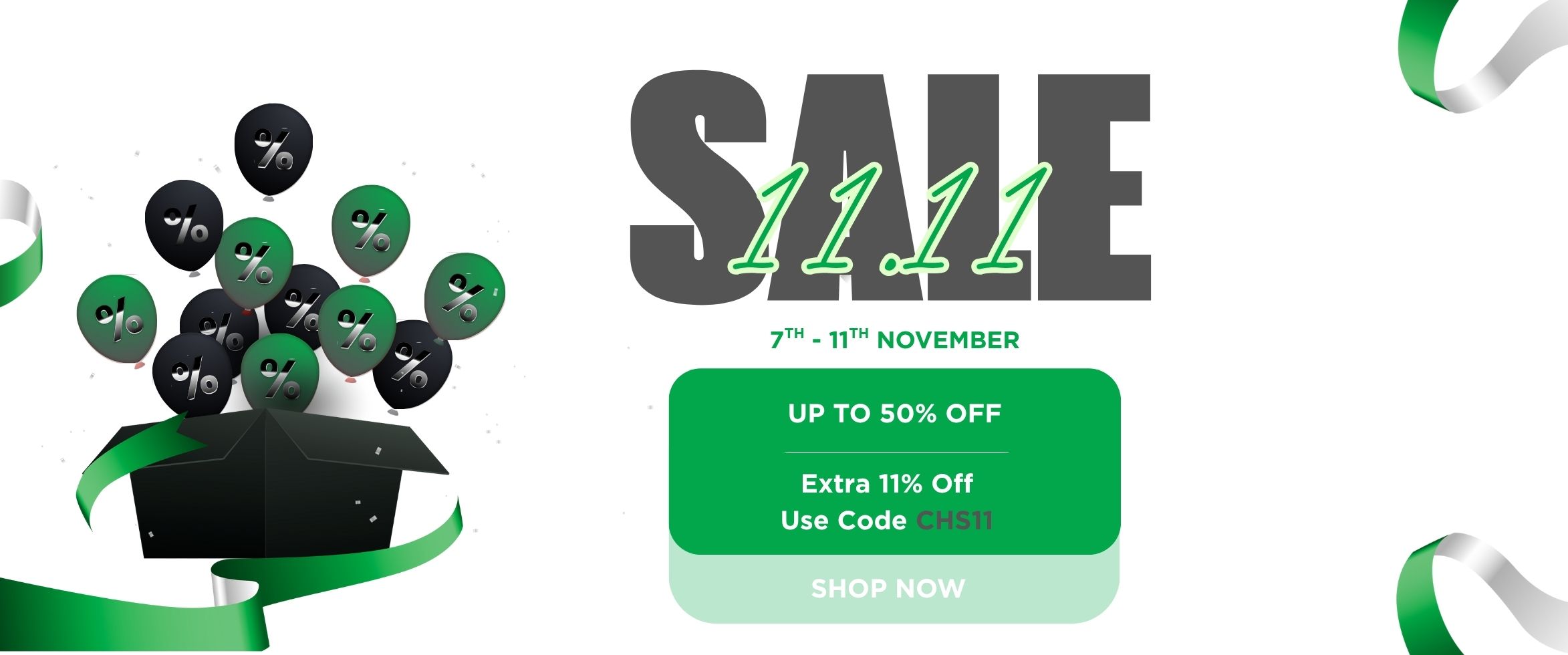11.11 Sale - Up to 50%-get extra 11% off use code CHS11