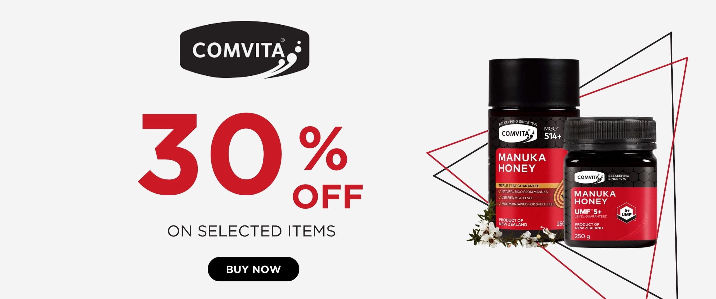 30% Off on Selected SKU`s of Comvita Honey