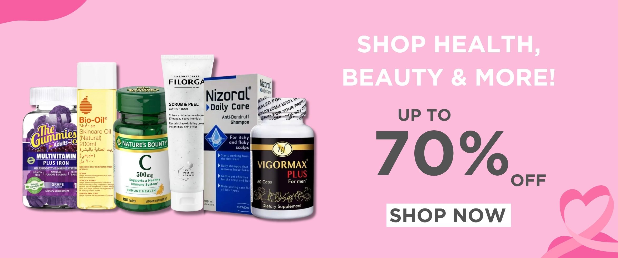 Up to 70% Off on selected skincare, supplements, and other brands